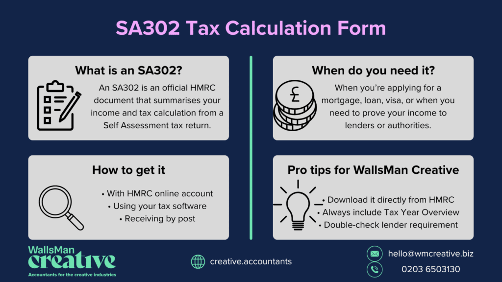 what is an sa302 tax calculation form explained with infographic