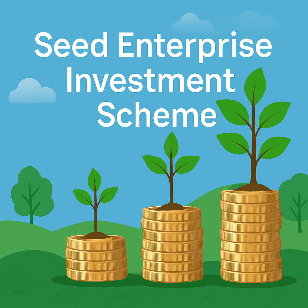 seed enterprise investment scheme illustration with coins and nature showing growth in business