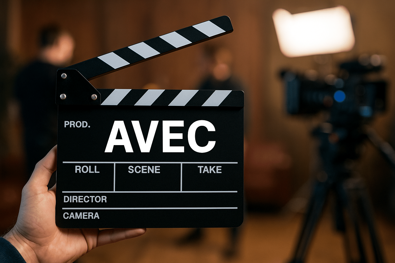 audio-visual expenditure credit avec illustrated with a clapperboard