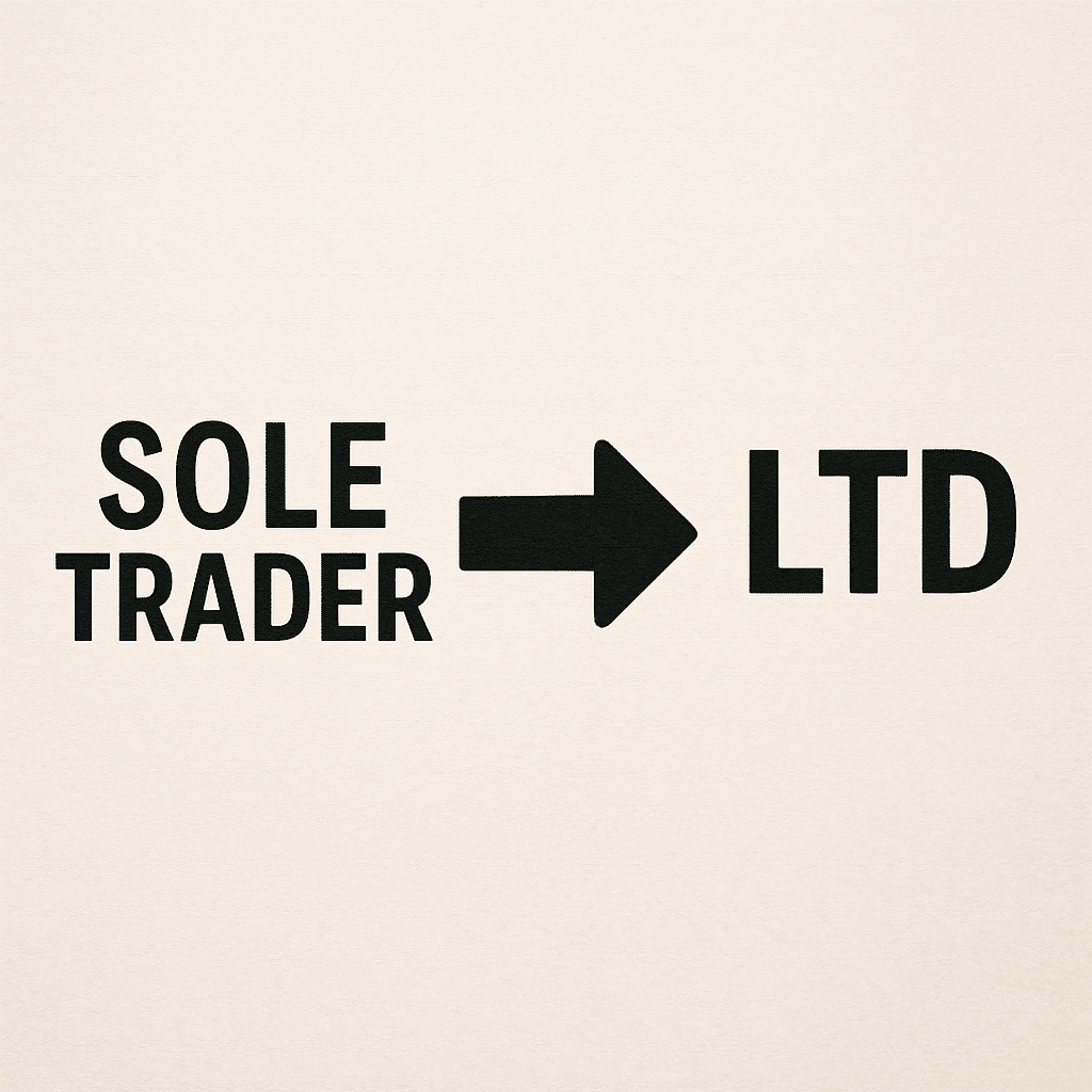 changing from sole trader to limited company illustration with arrow symbolics