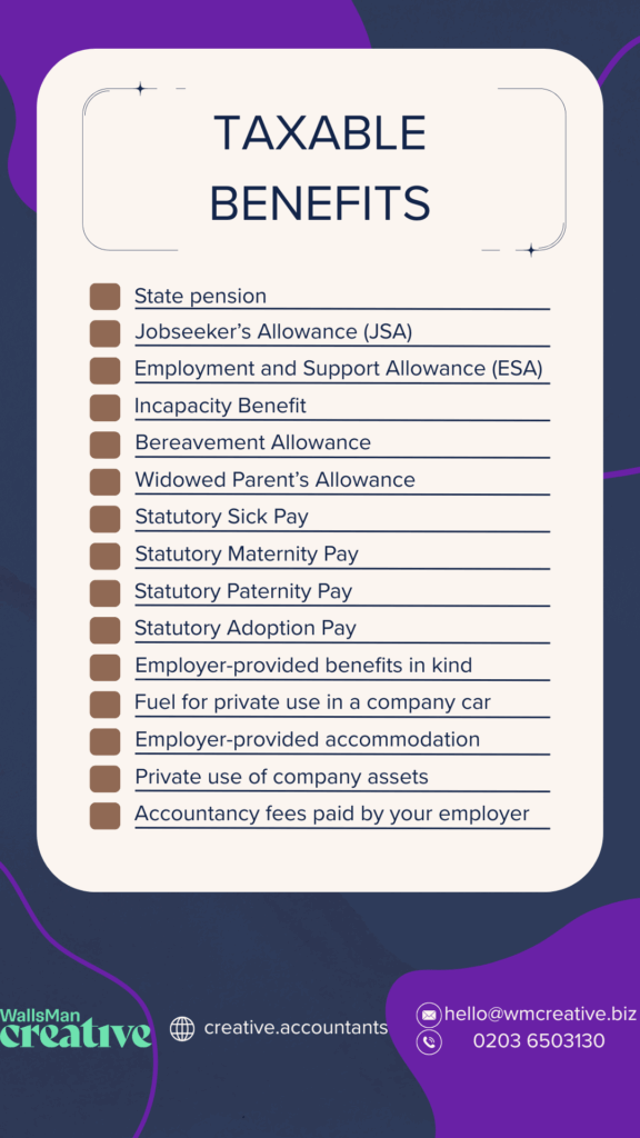 taxable benefits list