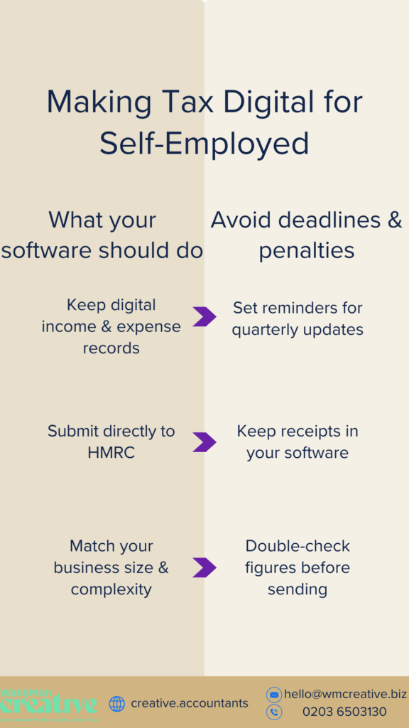 making tax digital for self-employed infographic with simple explanation