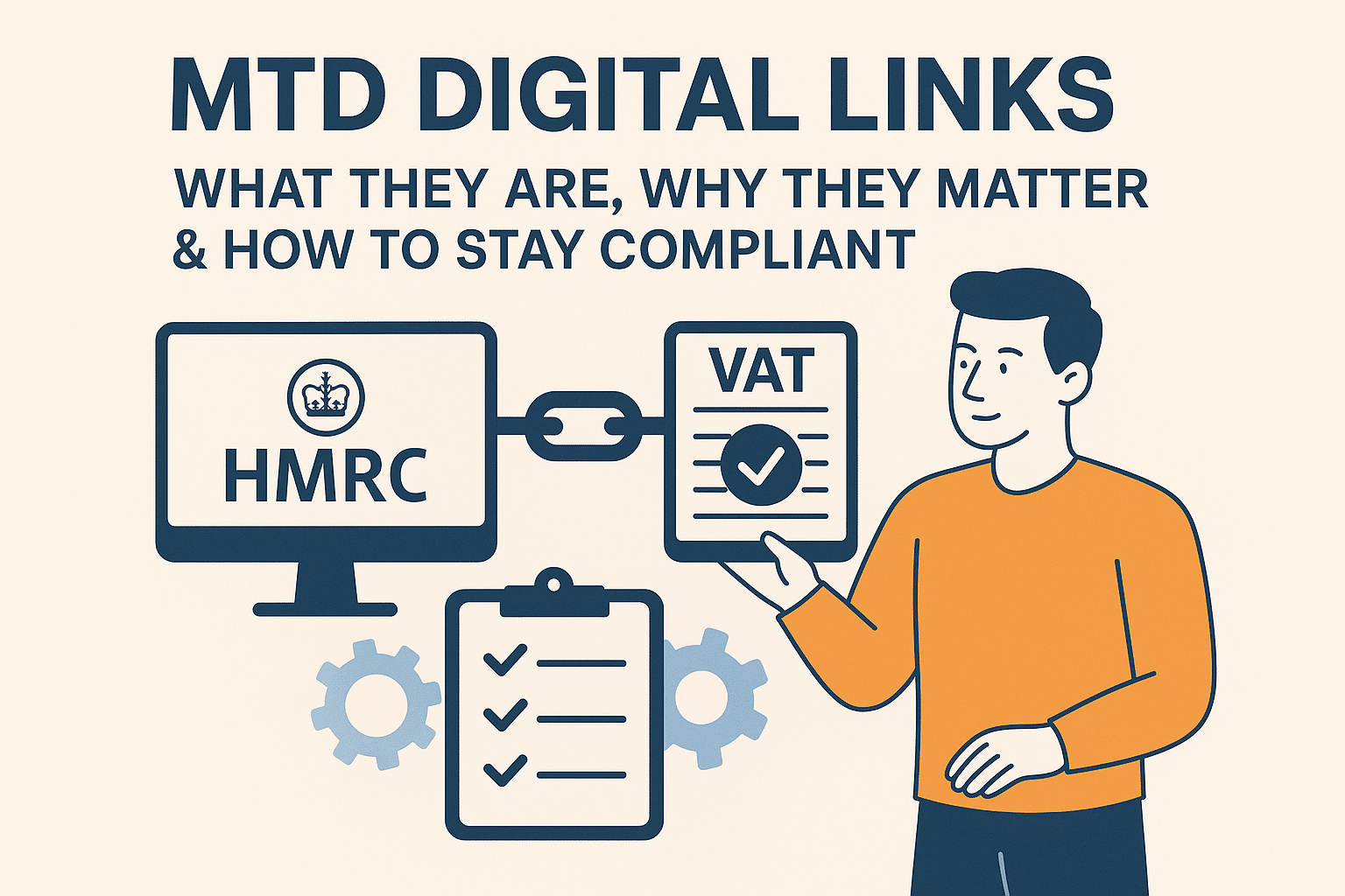mtd digital links featured image with link feature icon between hmrc and laptop