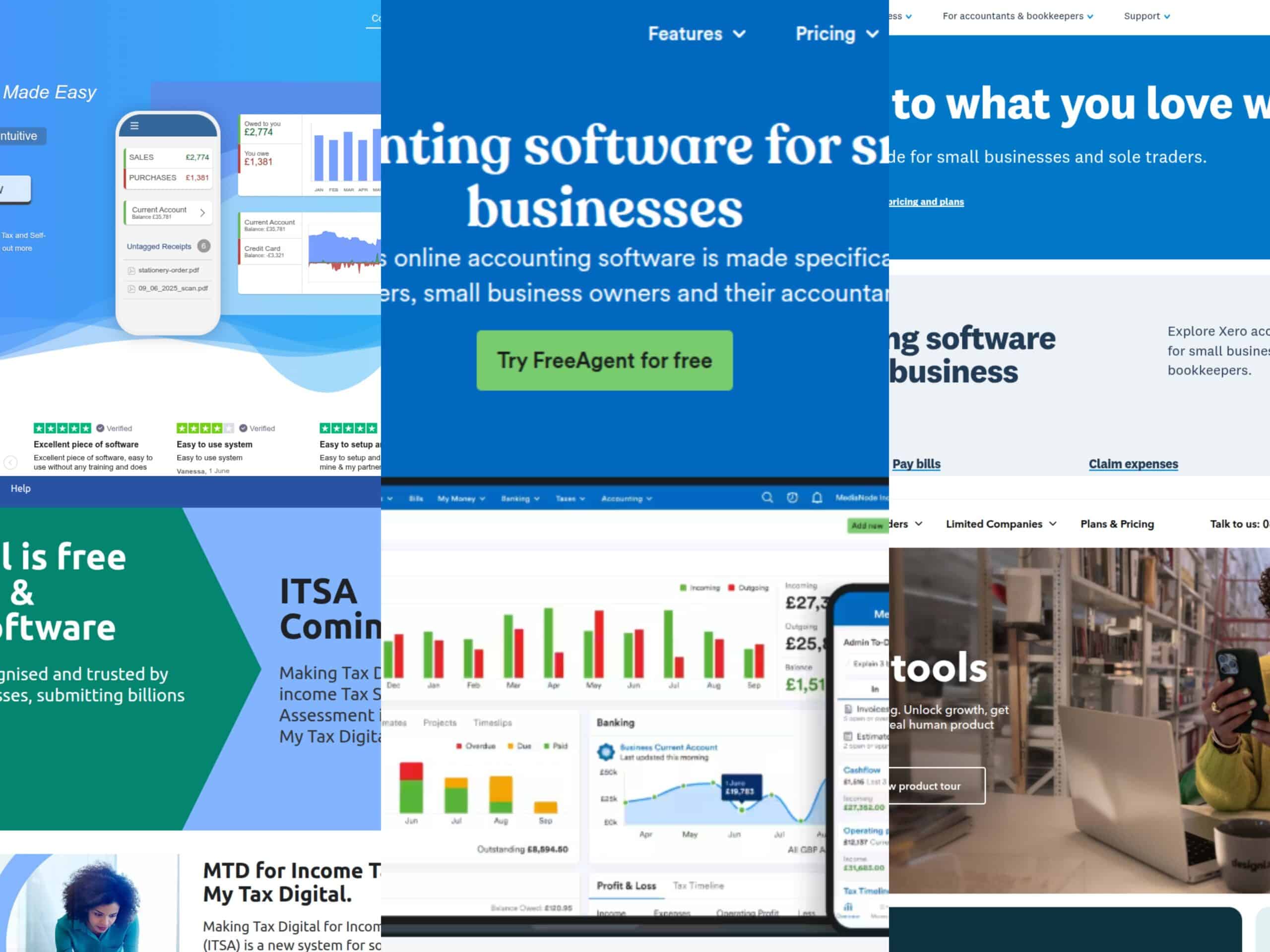 mtd software collage overview with best mtd software