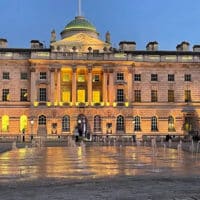 somerset house building exterior at night