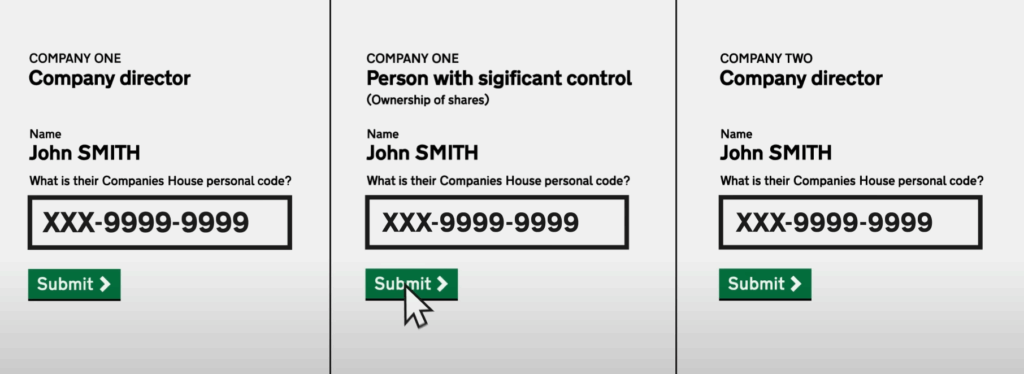 You'll need to verify your identity for each company role separately