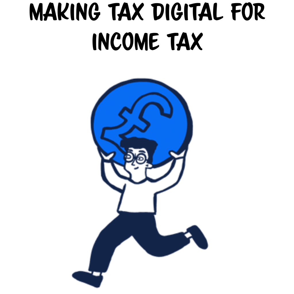 Making tax digital for income tax illustrated with a sole trader holding pound