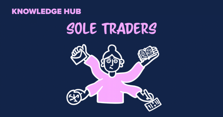 Knowledge Hub illustration for sole traders featuring WallsMan Creative illustration