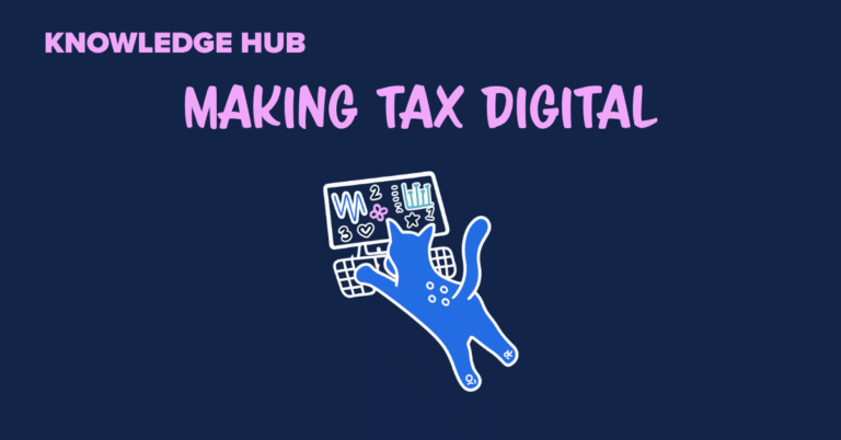 Knowledge Hub illustration for Making Tax Digital featuring WallsMan Creative illustration